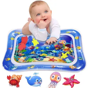 Inflatable Water Play Mat – Premium Baby Toy for Infants & Toddlers (3–24 Months), Muscle Strengthening & Sensory Development, 27.4x21.5x2.2 inch (Random Color)