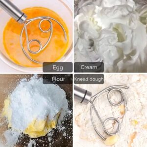 Manual Non Stick Steel Flour Cream Mixer Beater | Dough Whisk Mixer, Kitchen Baking Blender Tool