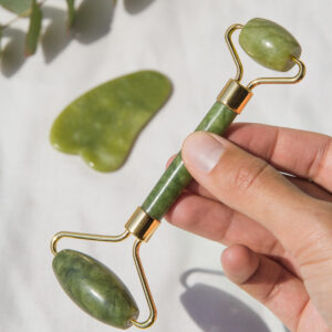 (100 Pcs Ctn) Facial Massage Jade Roller With Gua Sha Stone