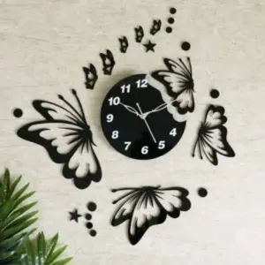 3d wall clock And Butterfly Wooden Wall Clock with light