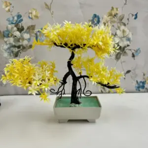 Artificial Bonsai Tree yellow Decoration Piece