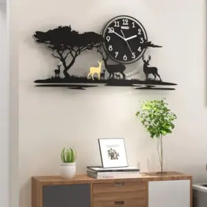 3D Jungle Wooden Wall Clock