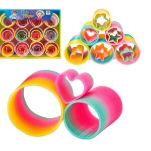 3 In 1 Rainbow Vibrant Circle Spring Set - Rainbow Ring Toy For Kids (36 Pcs) | Babies Toys 