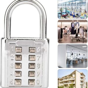 Eco-Friendly digit lock 10 Digit Push Button Combination security Padlock for doors locker Number Code Lock (Random Color)