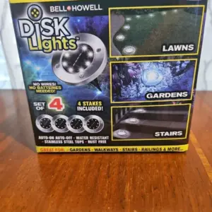 Disk Lights 8 LED Version Solar Powered Auto on off Outdoor Lighting