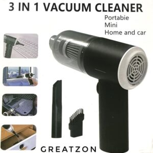 3 in 1 Portable Wireless Vacuum Cleaner – High Power Suction, Air Pump & Duster for Home, Car & Laptop