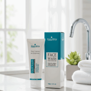 Gluta White Face Wash – Deep Cleansing & Brightening with Vitamin C & Glycolic Acid | Detoxifies, Refines & Rejuvenates Skin for Radiant Glow (100g)