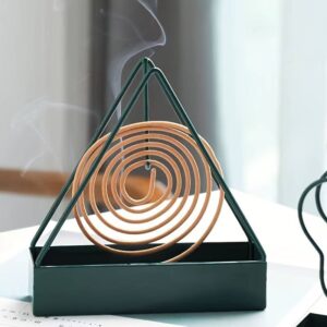 Pack of 3 - Simple Triangle-shaped Iron Mosquito Coil Holder Creative Hanging Or Standing Incense Burner (Random Color)