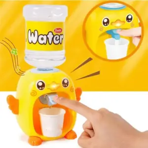 Mini Cute Simulation Duck Water Dispenser Set Toy – Educational Playhouse Drinking Fountain Toy for Kids | Pretend Play Furniture Gift - Random Color