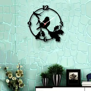 sparrow Decorative 3D Wooden Wall Clock for Living Room Bedroom Office Kitchen etc | MDF Wall Clock