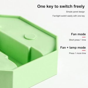 Portable Folding Fan | Desktop Fan Retractable Adjustable Table Cooling Plastic Fan | Summer Outdoor Indoor Work Personal with Night Light (Random Colors)