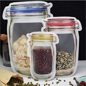 11 Pcs Mason Jar Bags Food Nuts Candy Cookies Ziplock Bags Seal Kitchen Fresh Storage Organizer Bags (mixed size )