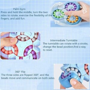 3-in-1 Fidget Spinner Magic Bean Rotating Cube Toy – Double Flip Triangle – Bath Toy – Brain Training Handheld Puzzle Toy – New – For Kids - Random Color