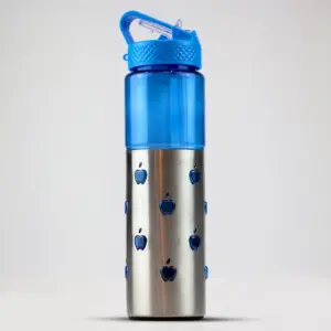 Water Bottle for Travelling 600ml / Water Bottle with Ice Pack with Sipper Best for school college university gym and travel.(random color)