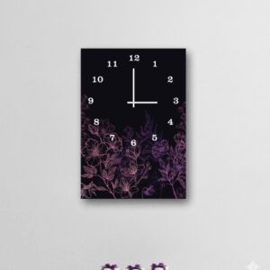 Elegant Floral Digital Printed Wooden Wall Clock – 12x16 Inches Decorative Hanging Clock (Battery Not Included)
