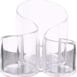 3 Compartment Acrylic Multi-Purpose Brush Cosmetic Organizer