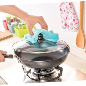 Microfiber hanging kitchen towel | Kitchen rags fresh hand towels absorbent cleaning cloths household dishcloths and kitchen supplies (Pink)