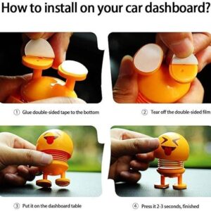 6 Pcs Cute Emoji Bobble Head Dolls Dancing Toys for home and car decoration