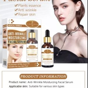 AICHUN BEAUTY Anti-Wrinkle Moisturizing Facial Serum Hyaluronic Acid Argan Oil | Suitable For Any Skin Type | 30ml | 1 fl.oz