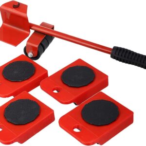 (5 in 1) Heavy Furniture Move Tool Transport Lifter Shifter Moving Kit Slider Remover Rolling Wheel Corner Mover Set