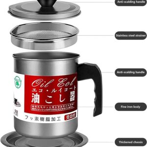 Oil Storage and Filtration Pot with lid |  Oil Filter Machine with Handle for Kitchen