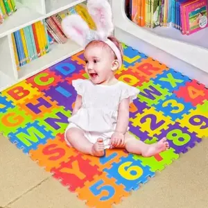 36 PCs Large - 6mm Baby Play Mate - Abc & 123 Kids Learning Floor Puzzle Mat