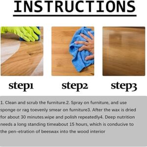 Beeswax Furniture Polish and Cleaner Spray, Natural Micro-Molecularized Beewax (120ml)