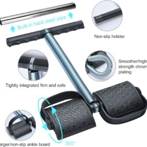 Foot Pedal Resistance Band Elastic Sit-up Pull Rope Yoga Fitness Gym – Elastic Pull Ropes Tummy Trimmer | Double Spring Tummy Trimmer ( Random Color )