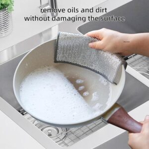 Combo Deal Disposable Food Cover Plastic Wrap 100 Pcs + 2 Pcs Dishwashing Rug | Reusable elastic food storage covers & Metal Wire Dish Washing Rugs For Kitchen