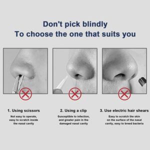 Nose Hair Cutter, 360 Degree Rotating Nose Tweezer - Multi-functional Nose Hair Trimmer Tool for Travel, Picnic, Dating Portable Earpick