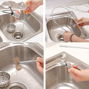 Stainless Steel Hair Catching Drain Cleaning Wire Spring [90cm]  Sink Cleaning Stick