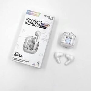 Air31 Wireless Crystal Transparent Bluetooth/Airpods/Earbuds ( random colour)