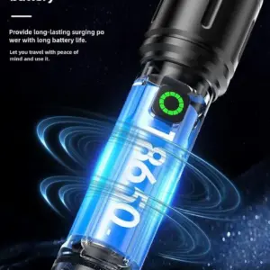 X-Balong BL-603-TG Rechargeable LED Flashlights Portable Rechargeable Powerful LED Flashlight, Aluminum Alloy Zoom Flashlight
