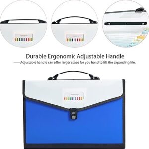 Plastic Expanding Bag File Folder - Plastic Expanding File Folder - Multi-Pocket Accordion Document Organizer with Snap Closure for Office & School Use