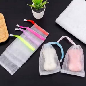 Soap Drain Net Pouch For Easy Lather, Quick Drying And Long-Lasting Soap Use | Reusable Mesh Soap Saver Bag For Bathroom (Random Color)
