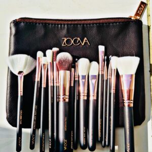 pack of 12 Zoeva makeup brushes with pouch complete makeup brush set including 12 face and eye make up brushes