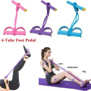 Foot Pedal Resistance Band Elastic Sit-Up Pull Rope Yoga Fitness Gym - Elastic Pull Ropes Tummy Trimmer (Random Colors)
