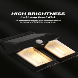 Solar Sensor Light | Solar Interaction Wall Lamp with Warm Light | Outdoor Waterproof Wall Mounted Lights for Garden