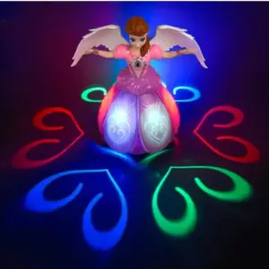 Dancing angel doll for kids flower doll with light and SOUND (Random color)