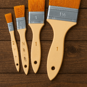 Pack of 4 Nylon Hair Wide and Thin Gesso Base Brushes – Premium Paint Brushes Set for Artists