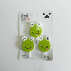 Pack Of 3 Self Adhesive Wall Hooks – Waterproof Cartoon Sticky homes for Home & Kitchen | Heavy Duty Multipurpose Storage Hooks | Easy No-Drill Installation | Strong Adhesive for Glass, Wood, Plastic, Stainless Steel | (Random Color)