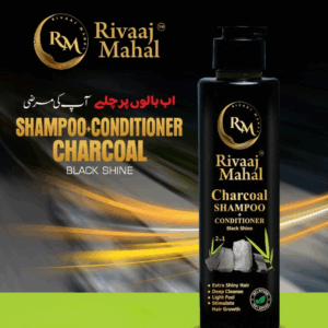 Rivaaj Mahal Charcoal Shampoo + Conditioner – Black Shine Formula for Deep Clean & Smooth Finish 200ml