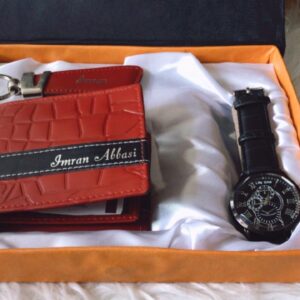 Customize Crocodile Red Wallet With KeyChain & Watch