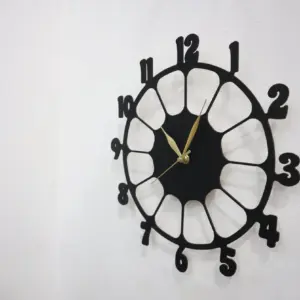 Retro Design 3D Wooden wall clock for Living Room Retro Decor Wall Clock