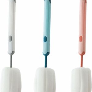 Long Handle Cup Cleaner Brush - Sponge Bottle Cleaner Brush for Cups, Water Bottles ( Random Color)
