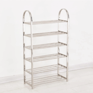 6 Layers Stainless Steel Shoe Rack - Adjustable shoe organizer for living room, bedroom, porch, hallway, shoe storage, fashion