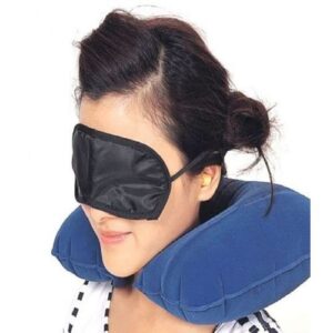 3 in 1 Combo Travel Kit of Neck Pillow, Eye Mask and Ear Plug (Random Colour)