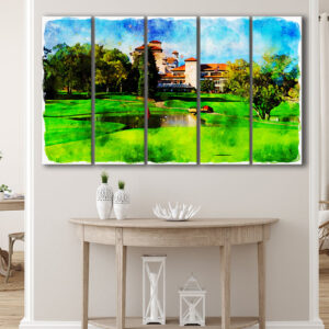 Green Aerial View – Sport 5 Panel Canvas Art Wall Decor