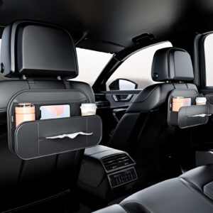 1pcs Leather Car Backseat Organizer With Tissue Bag Holder Car Back Seat Hanging Storage Bag Rear Row Water Cup Phone Pockets Travel | only 1 piece.