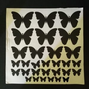 Pack of 30 Sticker Butterflies | Matte Black Vinyl (Random Sizes)